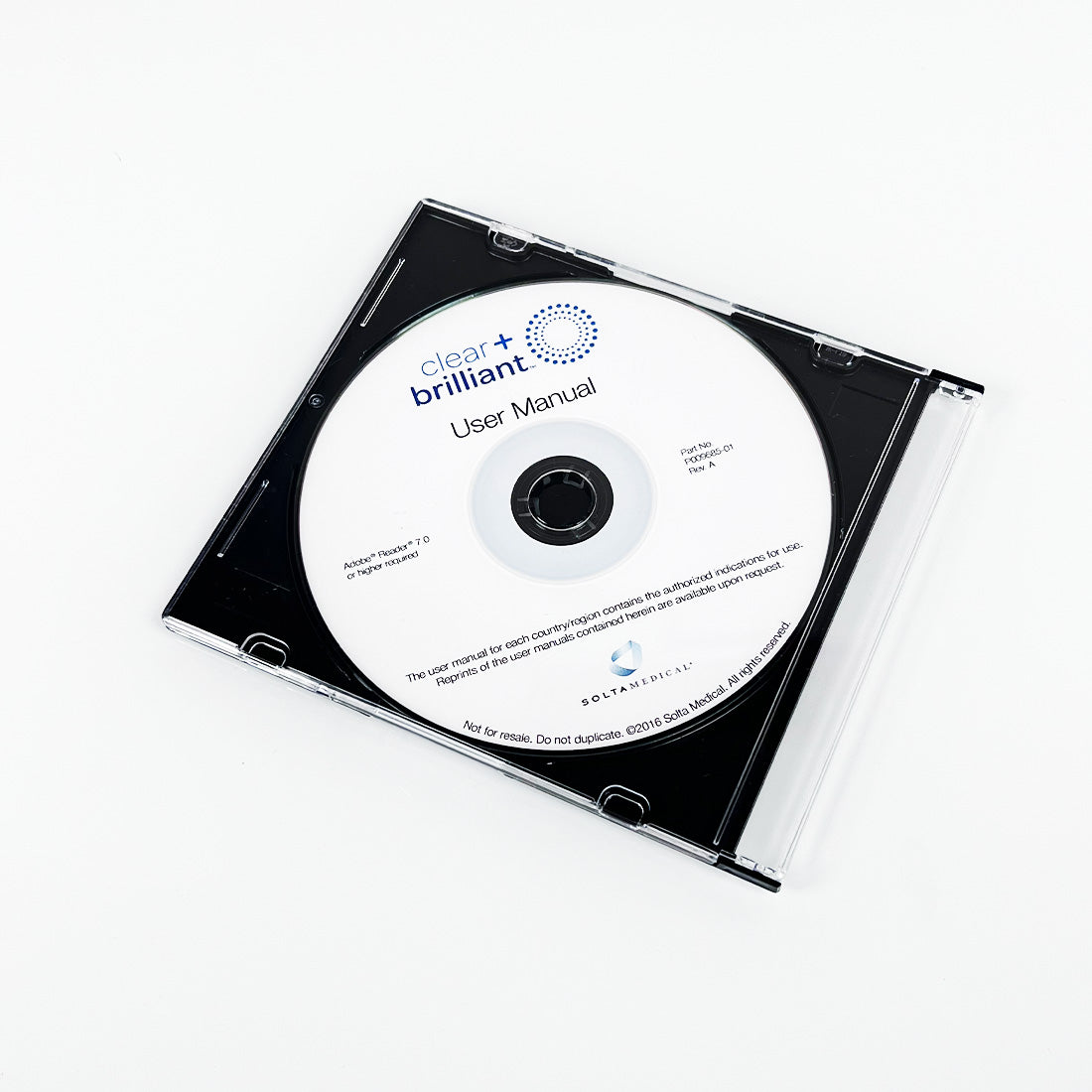 Solta Clear & + Brilliant Laser Operator User Manual Guide P009685-01 CD Disk