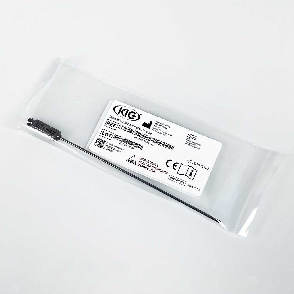 KIG Micro Injection Needle 14x15 Cannula Blunt Tip Single Port IM-MIN2-14G15-LL