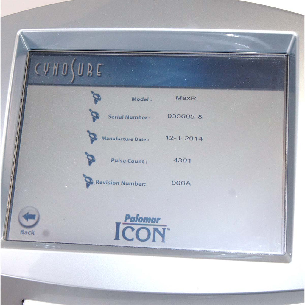 2014 Cynosure Palomar Icon IPL Laser Hair Removal Pigmented Lesions MaxR MaxYs