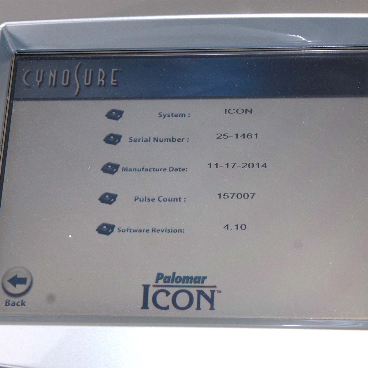 2014 Cynosure Palomar Icon IPL Laser Hair Removal Pigmented Lesions MaxR MaxYs