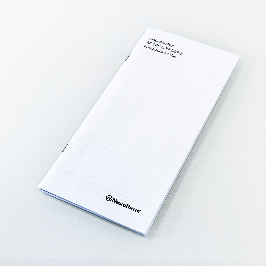 NeuroTherm Grounding Pad User Instructions Guide Directions RF-DGP-L RF-DGP-S