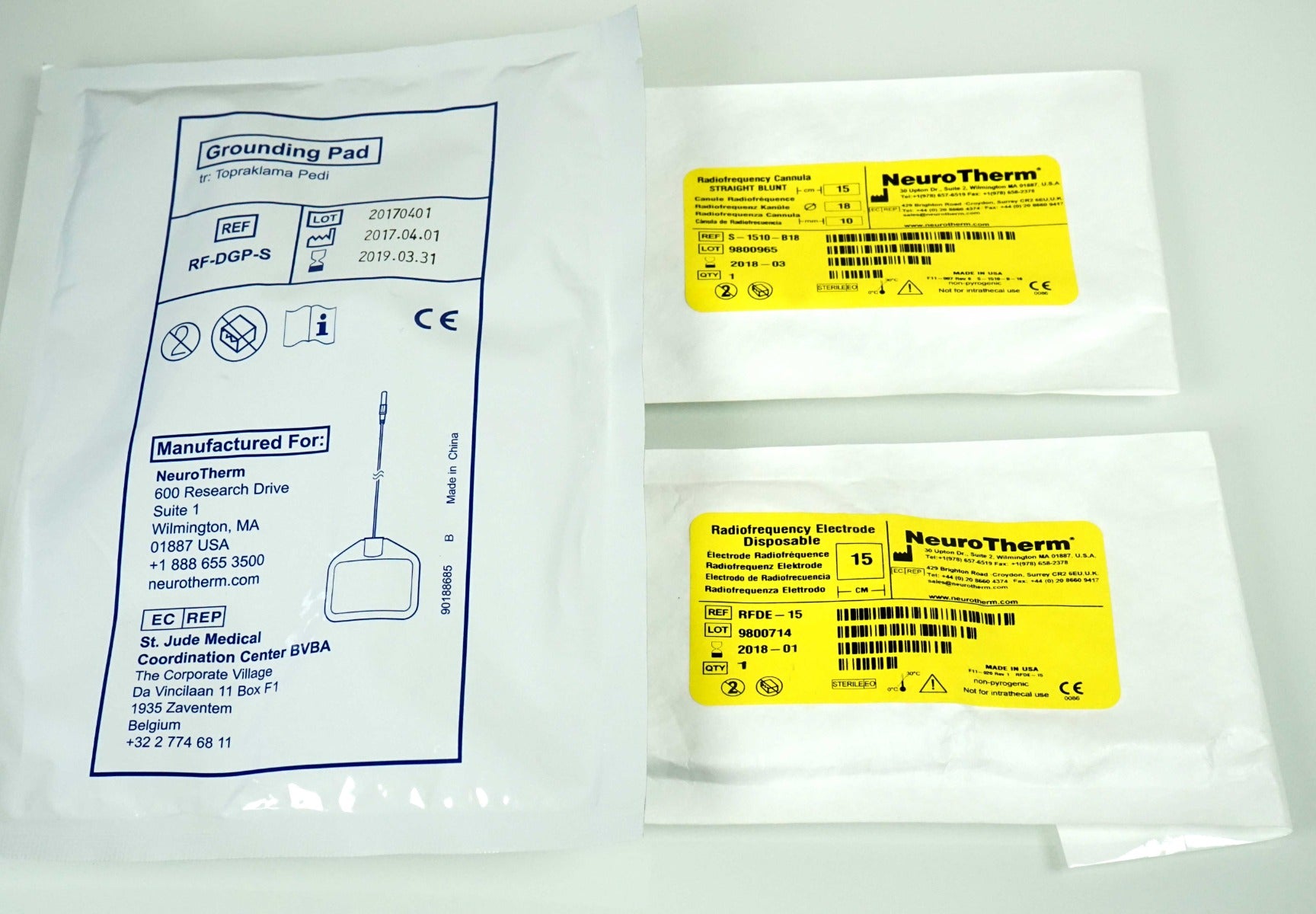 ThermiRF D-KIT-15-18 Disposable Kit Blunt RF Cannula Electrode Ground Pad EXP
