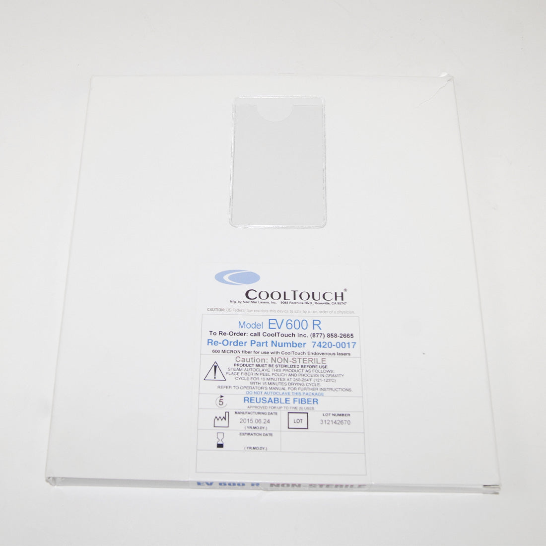 NewStar CoolTouch Laser Fiber EV600R EV 600 R 7420-0017 600 Micron Non-Sterile