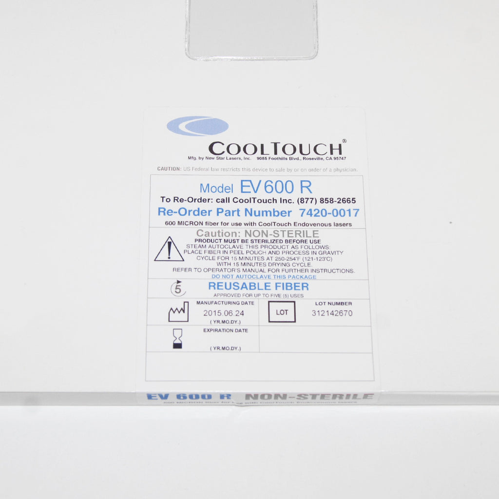 NewStar CoolTouch Laser Fiber EV600R EV 600 R 7420-0017 600 Micron Non-Sterile
