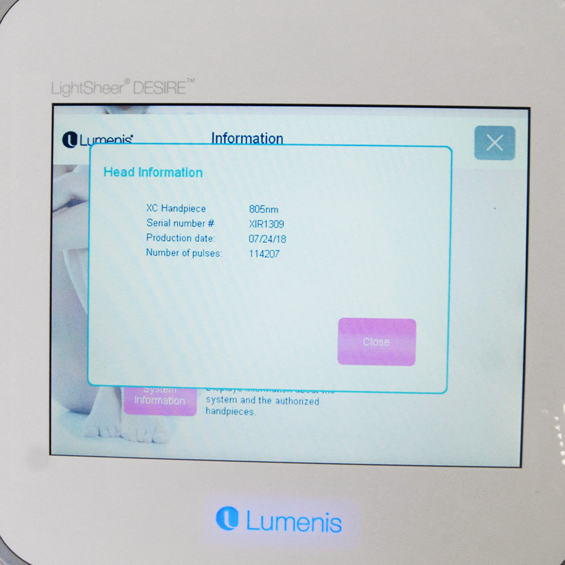 2018 Lumenis LightSheer Desire Laser Hair Removal Diode XC HS Handpieces 2 HPs