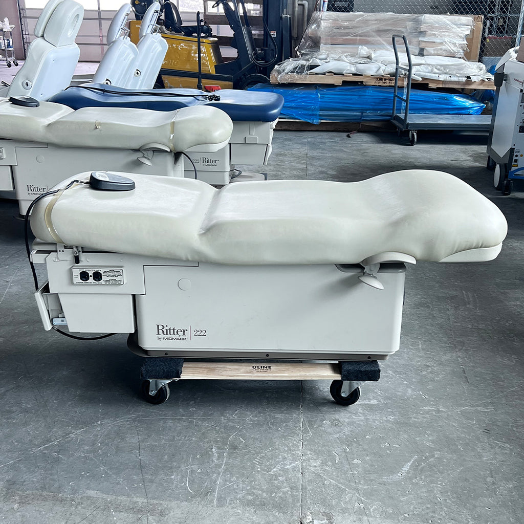 Midmark Ritter 222 Power Adjustable Medical Procedure Beige Exam Chair Table
