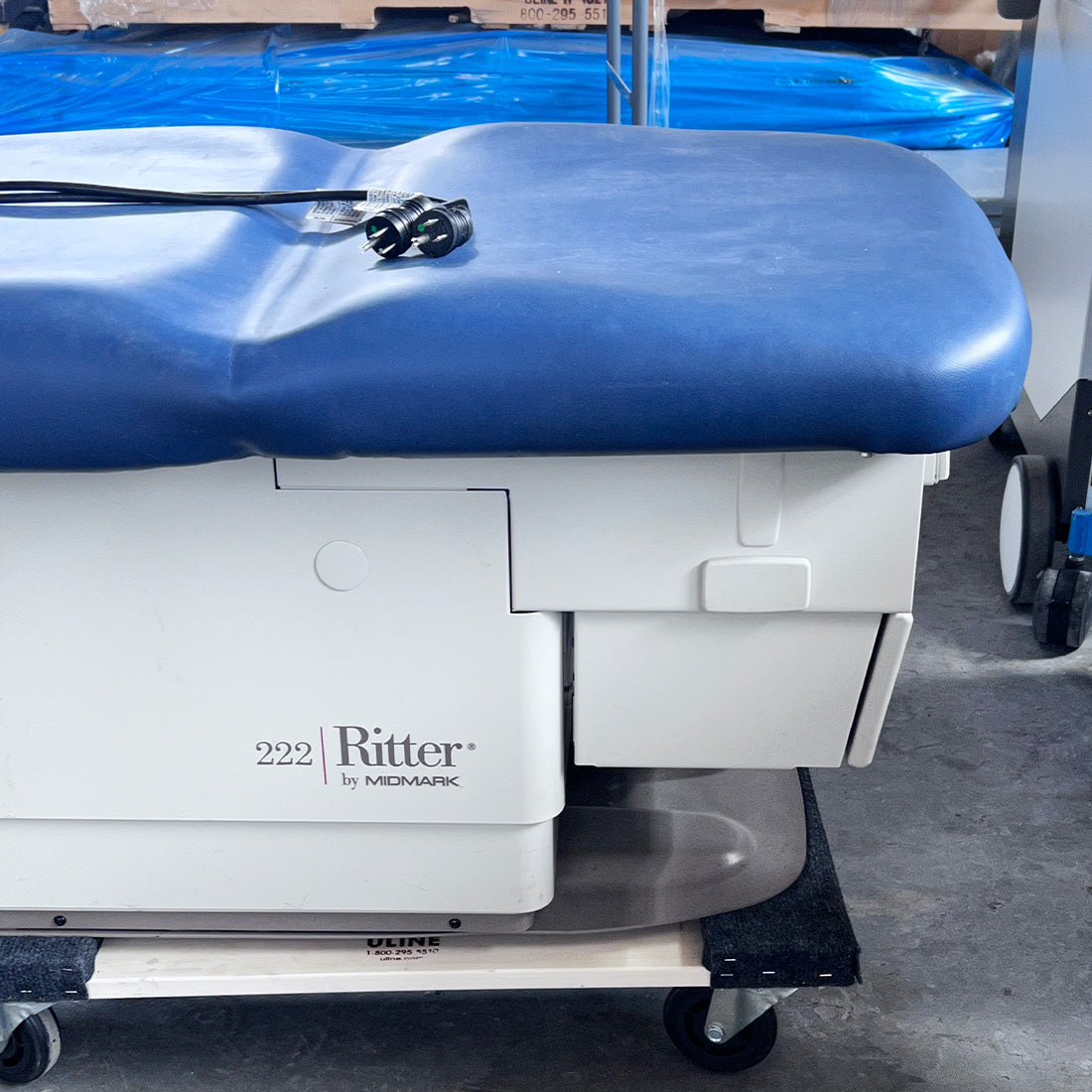 Midmark Ritter 222 Power Adjustable Medical Procedure Blue Exam Chair Table