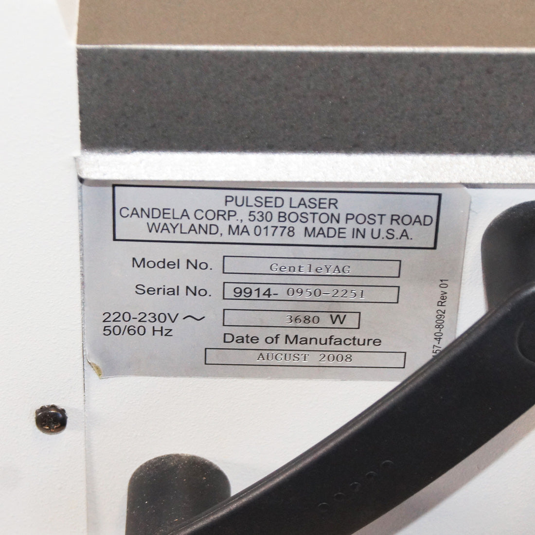 2008 Candela Mini GentleYAG Nd YAG Laser Hair Removal Skin Rejuvenation Lesions