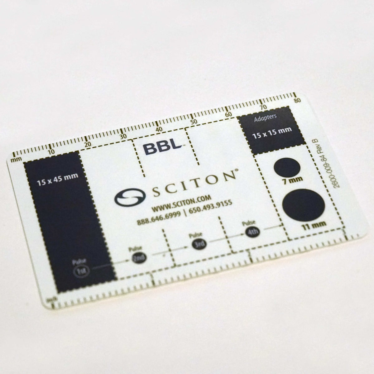 Sciton ClearV Laser BBL Lesion Size Measuring Gauge Card Clear V 2600-009-84