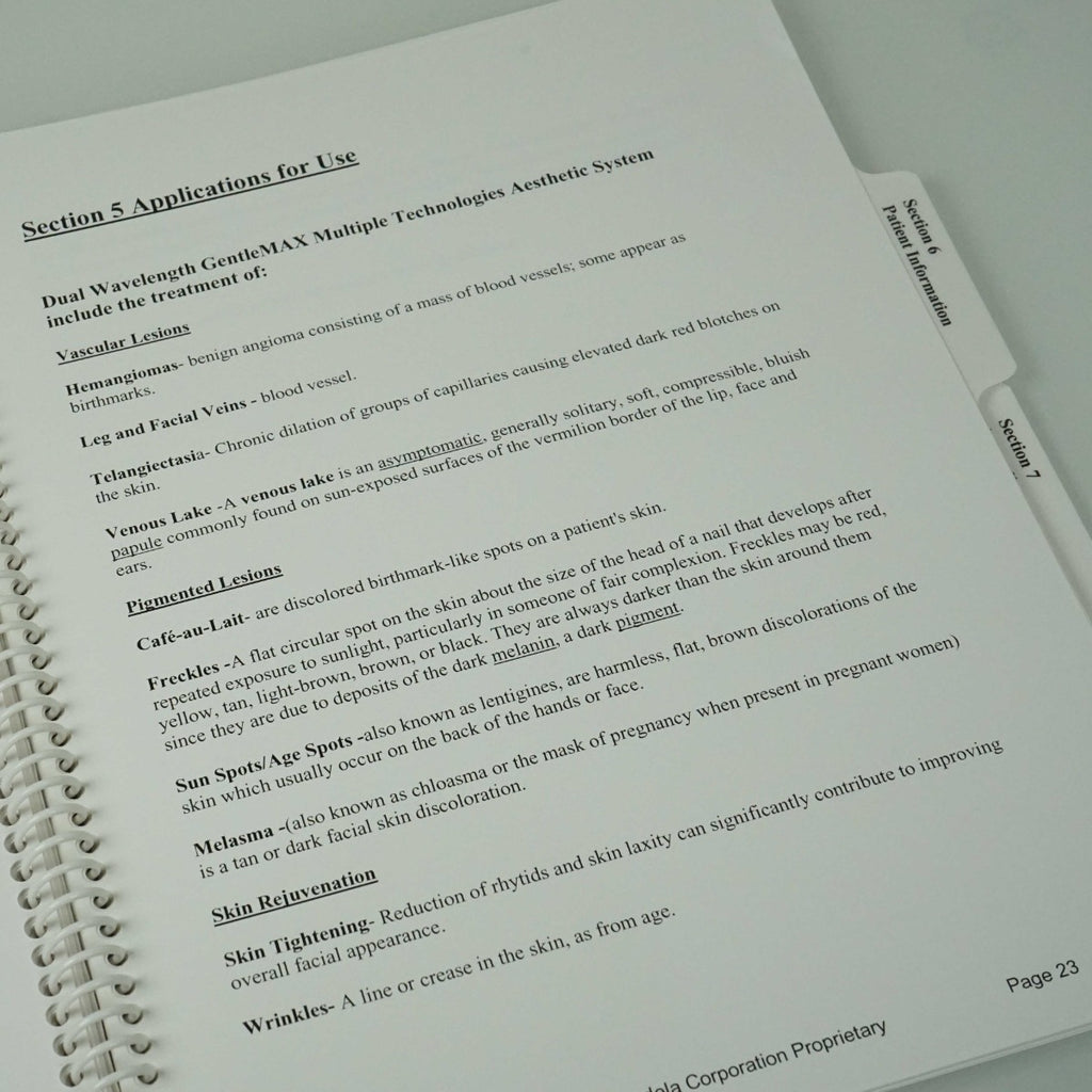 Candela GentleMAX Laser Clinical In-Service User Manual Treatment Guidelines
