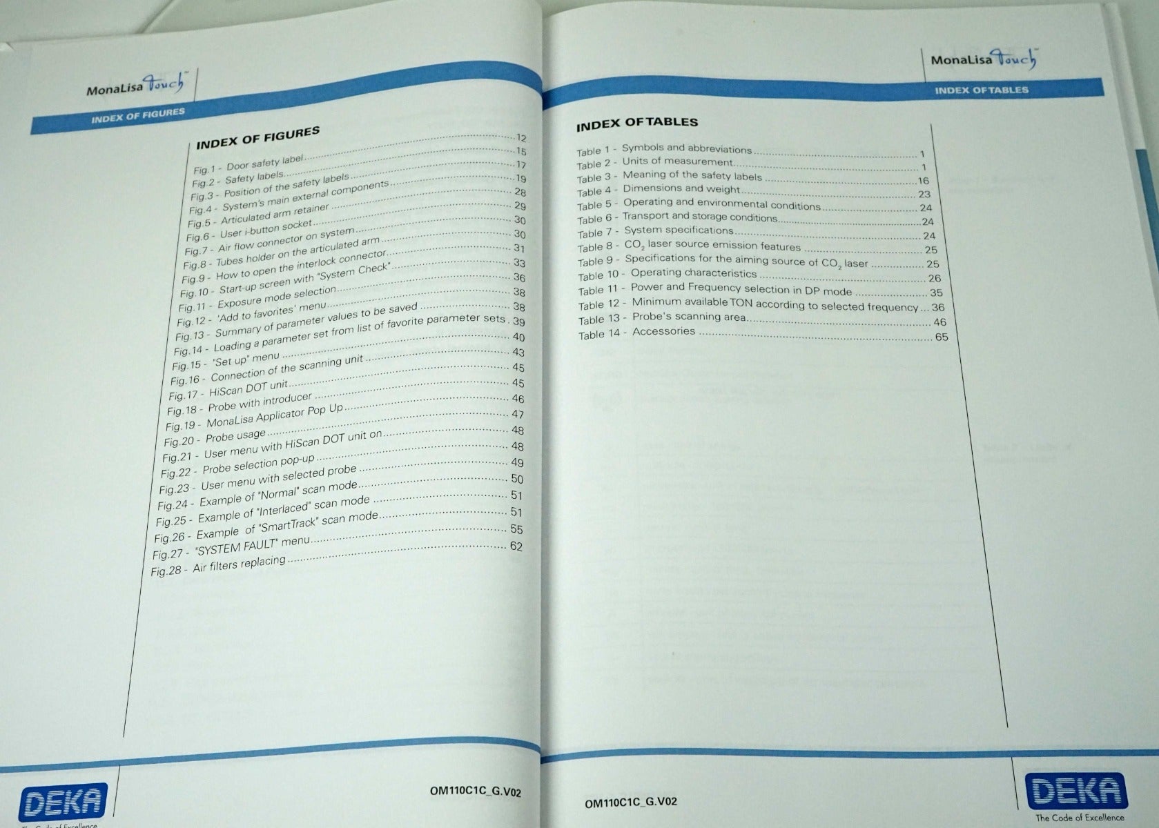 DEKA SmartXide MonaLisa Touch Laser Operator Manual User Guide Operation Safety