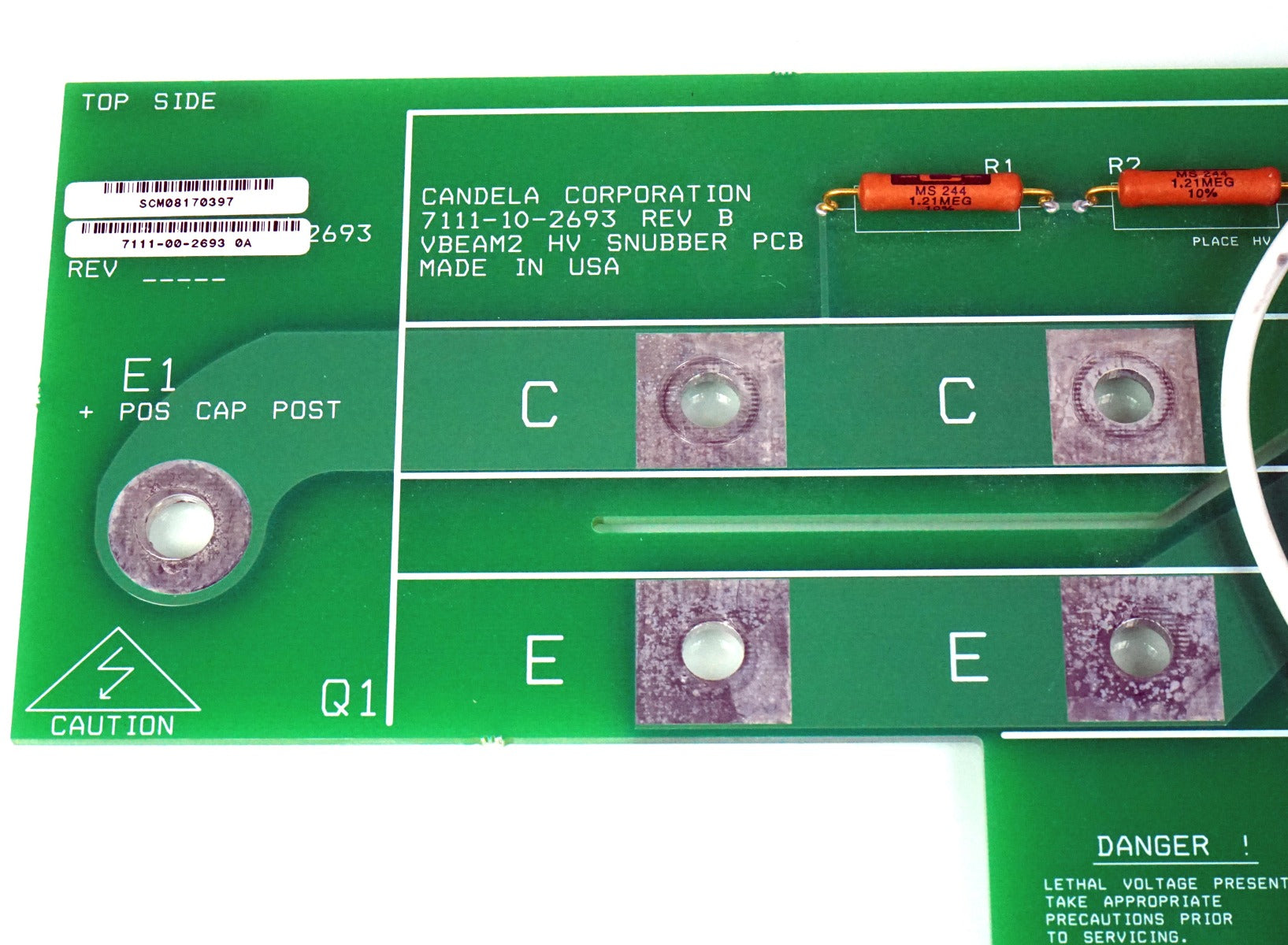 Candela Laser VBeam Perfecta HV PCB Snubber 7111-10-2693 V Beam 2 Board PARTS