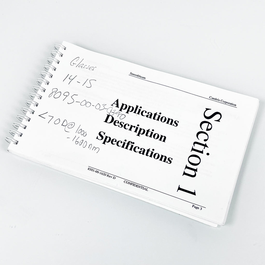Candela Smoothbeam Laser Operator's Manual Operation User Guide 8501-00-1620 D