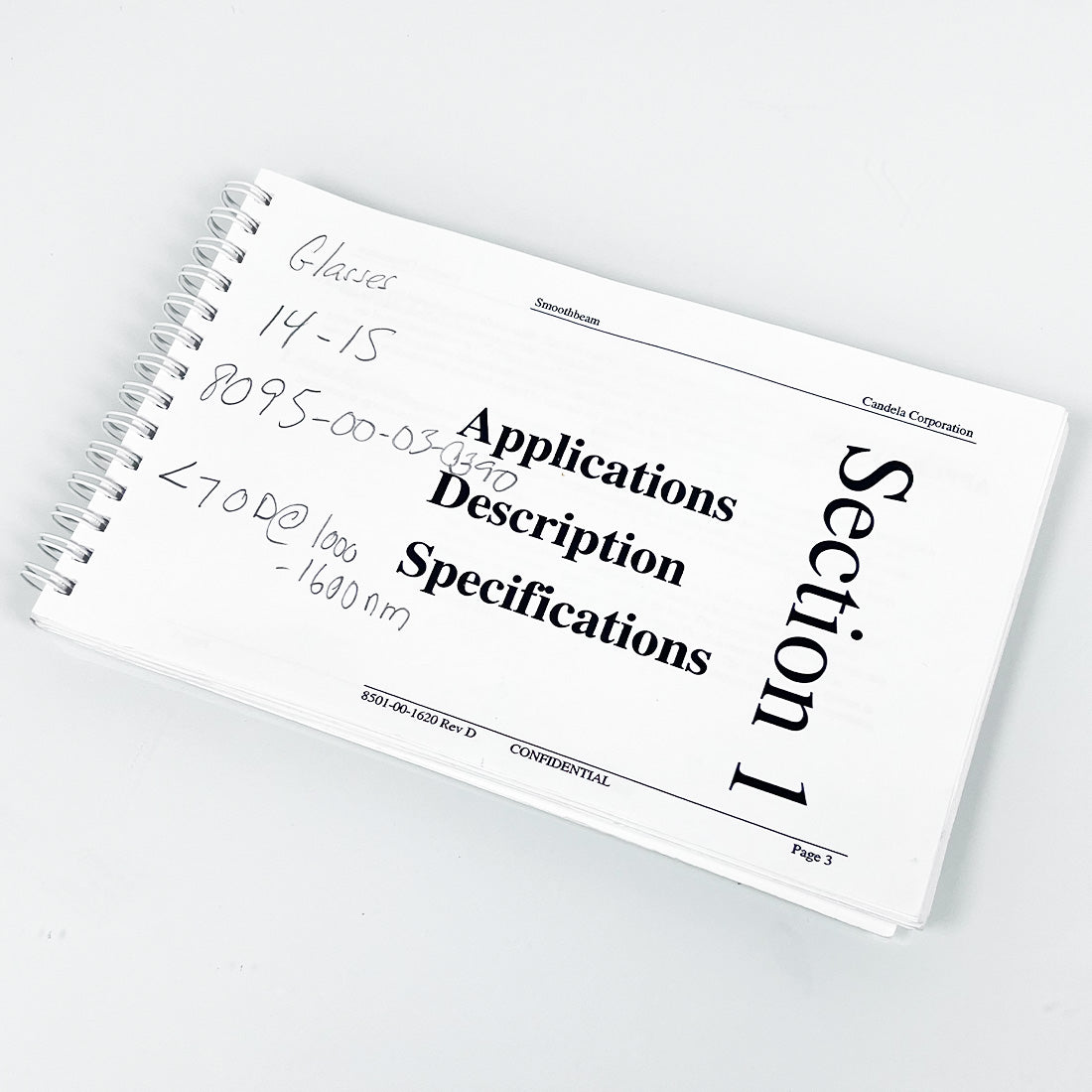 Candela Smoothbeam Laser Operator's Manual Operation User Guide 8501-00-1620 D