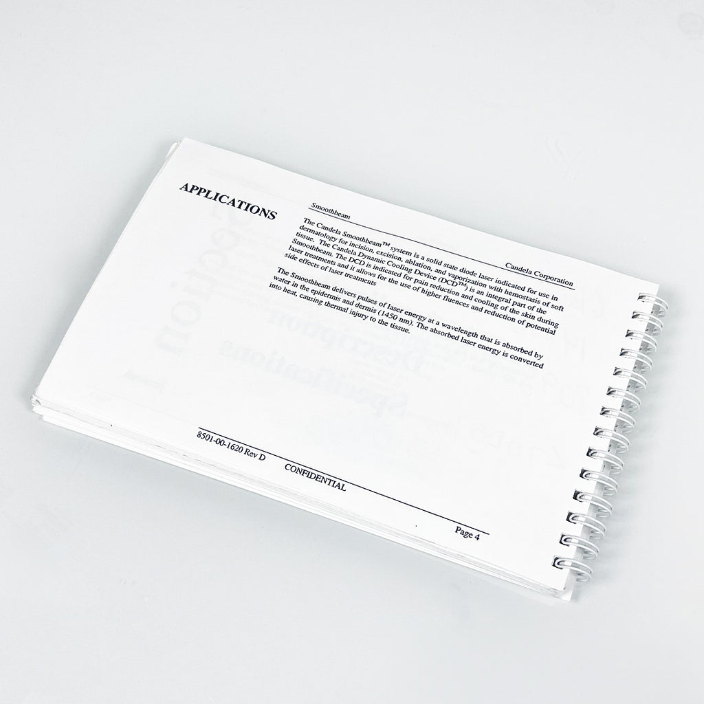 Candela Smoothbeam Laser Operator's Manual Operation User Guide 8501-00-1620 D