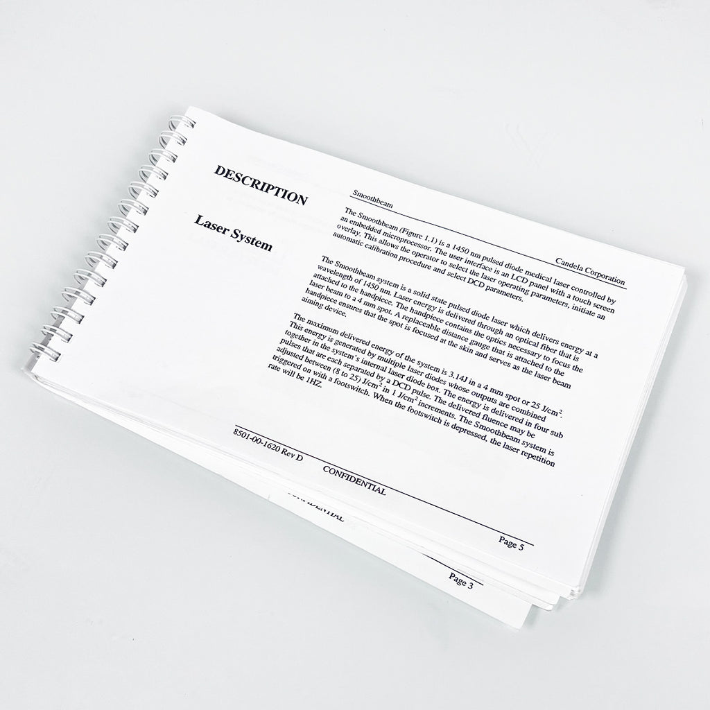 Candela Smoothbeam Laser Operator's Manual Operation User Guide 8501-00-1620 D