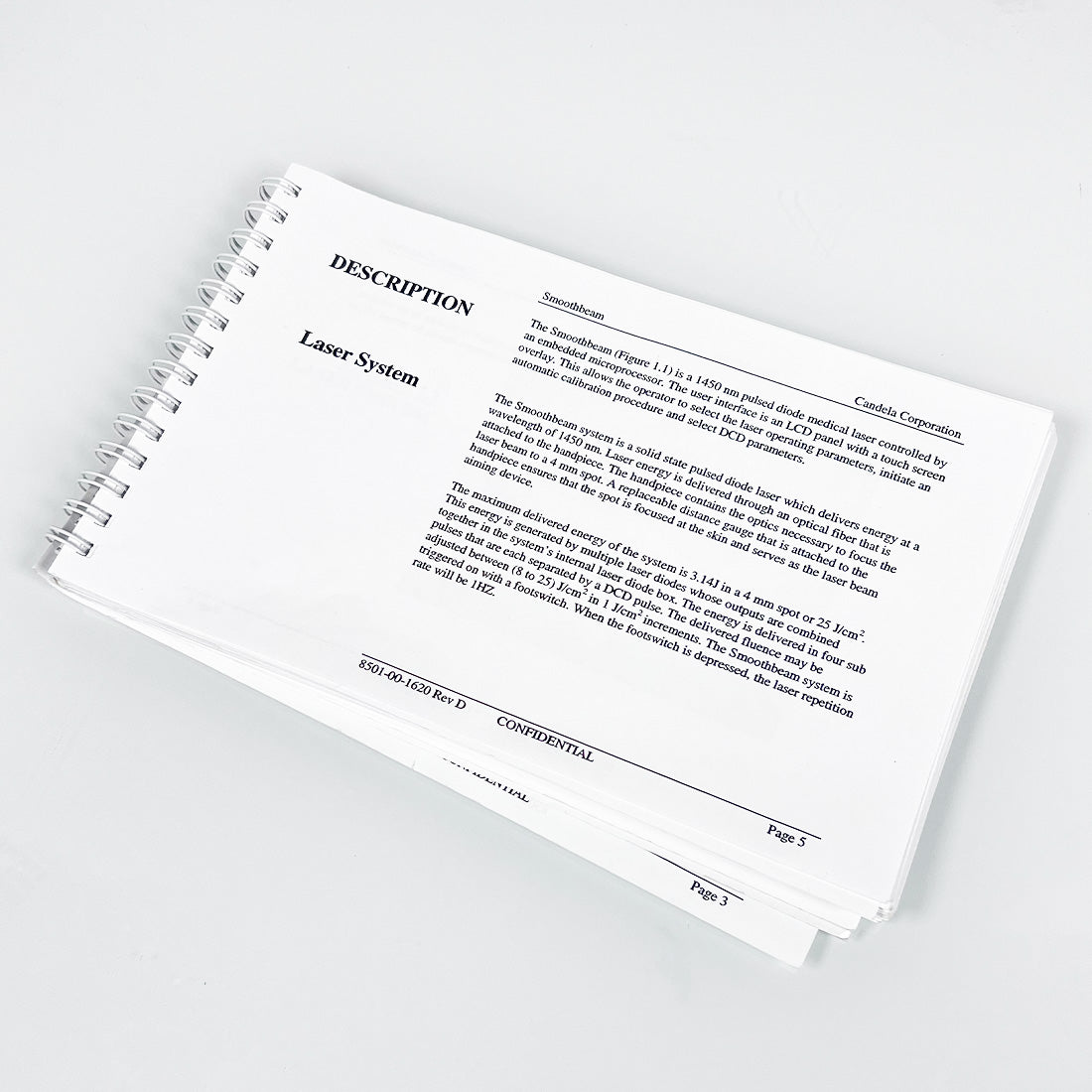 Candela Smoothbeam Laser Operator's Manual Operation User Guide 8501-00-1620 D