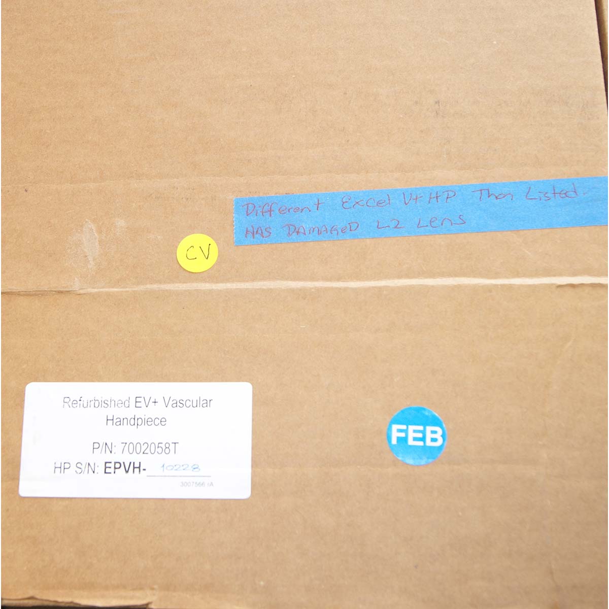 Cutera Laser ExcelV+ EV+ Vascular Handpiece Excel V Hand Piece PARTS As-Is (CV)