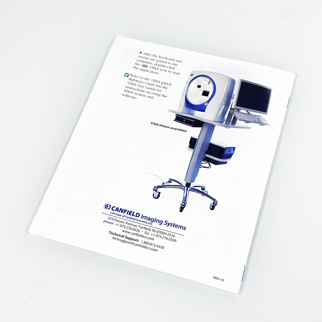 Canfield Imaging Systems VISIA Deluxe Assembly Instructions User Setup Guide