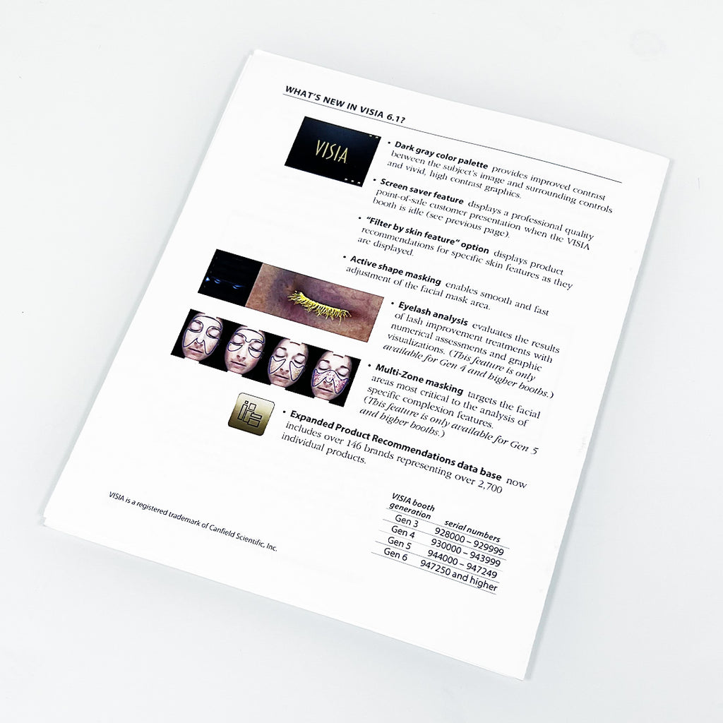 Canfield Imaging System VISIA 6.1 Software Upgrade Instructions User Information