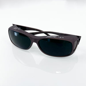 Cocoons Glasses Protective Eyewear Rhodo LED Brown Frame Green Tint Sun
