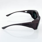 Cocoons Glasses Protective Eyewear Rhodo LED Brown Frame Green Tint Sun