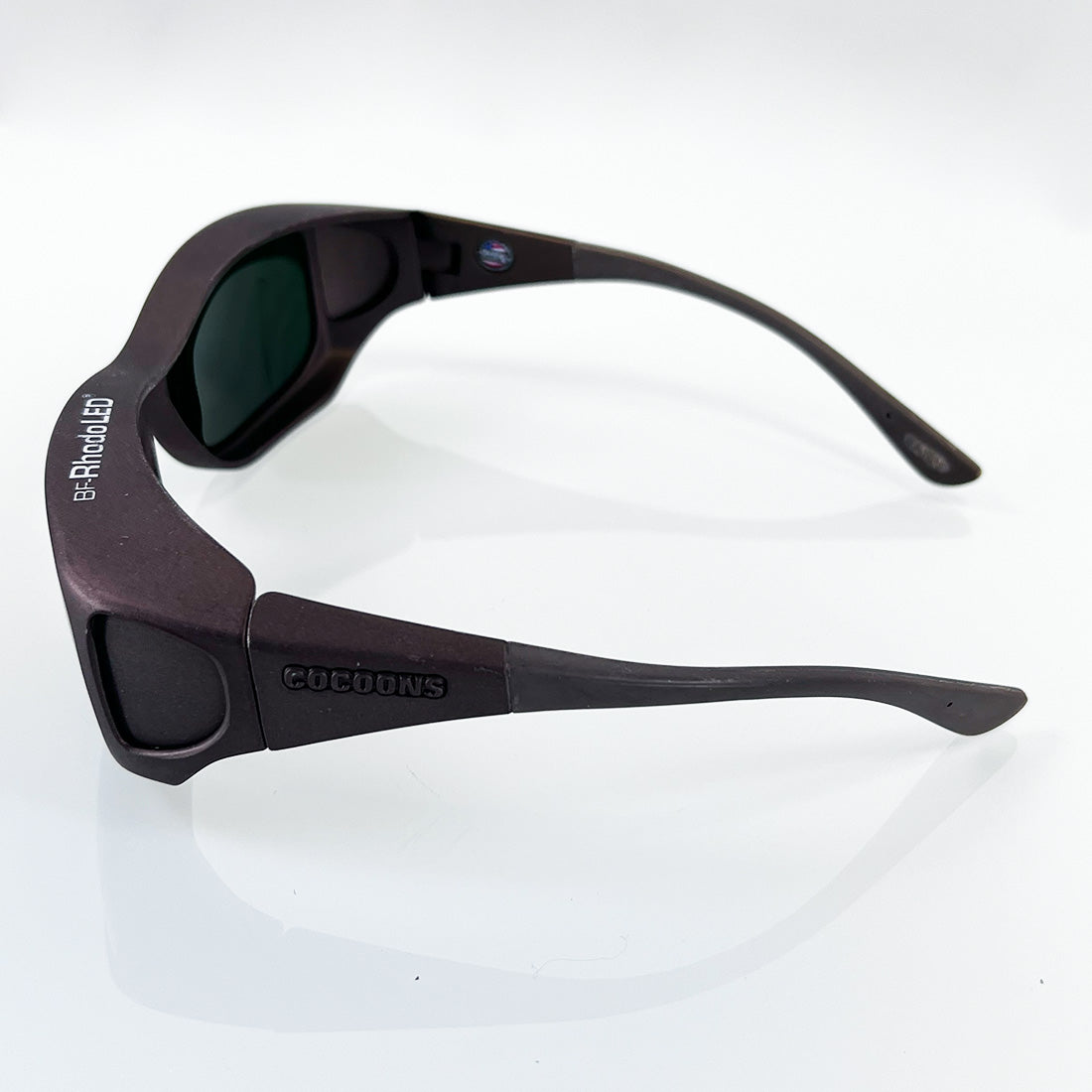 Cocoons Sun Glasses Protective Eyewear Rhodo LED Brown Frame Green Tint
