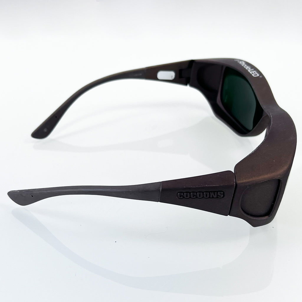 Cocoons Sun Glasses Protective Eyewear Rhodo LED Brown Frame Green Tint