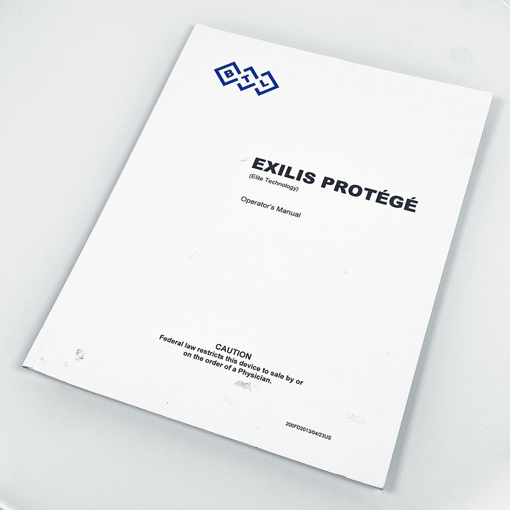 BTL Exilis Protege Operator's Manual 2013 745-80MANUS200 Elite Technology Book