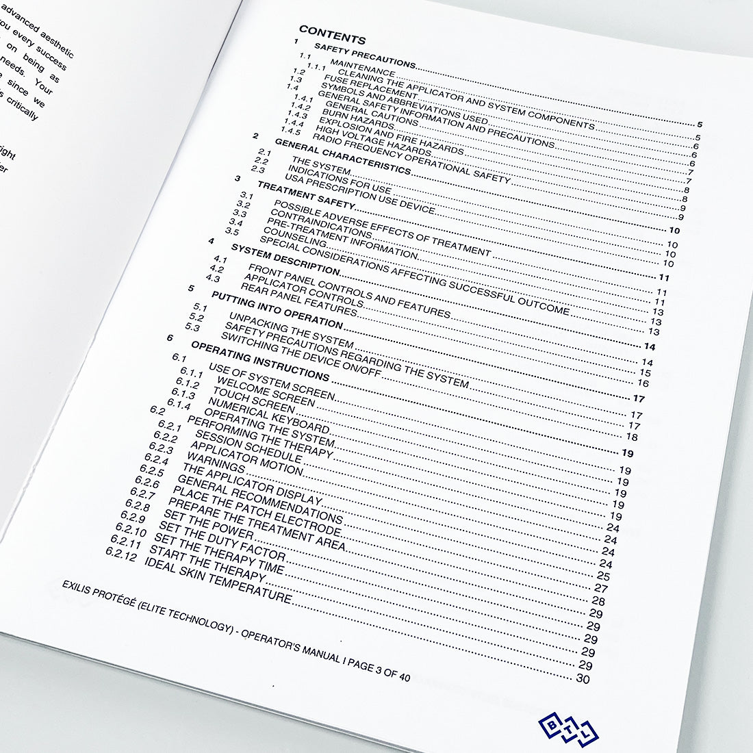 BTL Exilis Protege Operator's Manual 2013 745-80MANUS200 Elite Technology Book