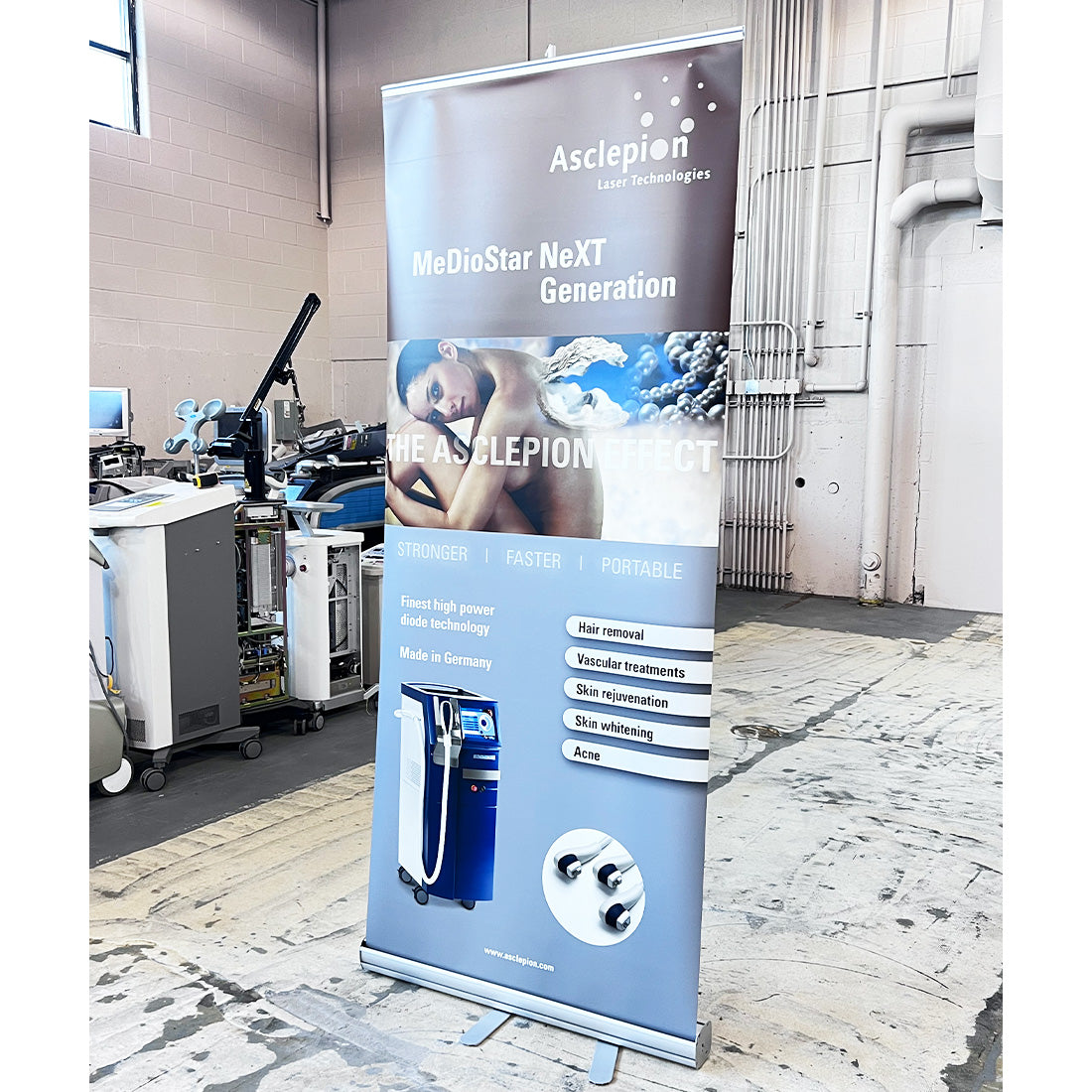 Asclepion MeDioStar NeXT Generation Office Marketing Banner 80in x 32.5in