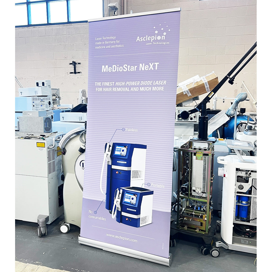 Asclepion MeDioStar NeXT Diode Laser Large Office Marketing Banner 80in x 32.5in
