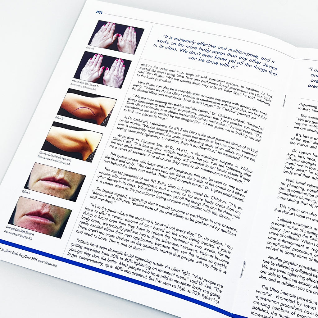 BTL The Aesthetic Guide BTL Supplement Magazine BTL Exilis Ultra Articles