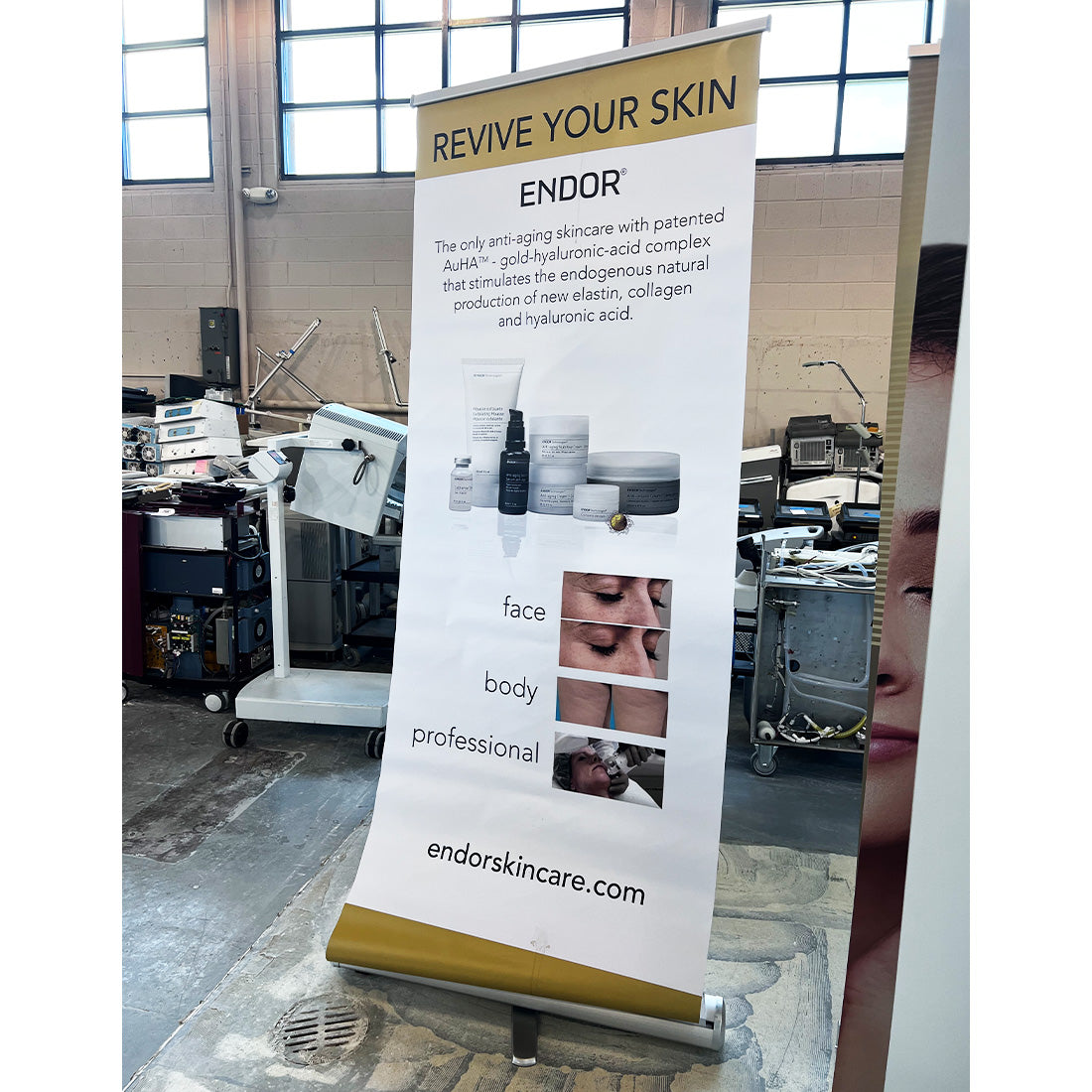 Peribio ENDOR Revive Your Skin Skincare Marketing Banner 80 x 32.5in