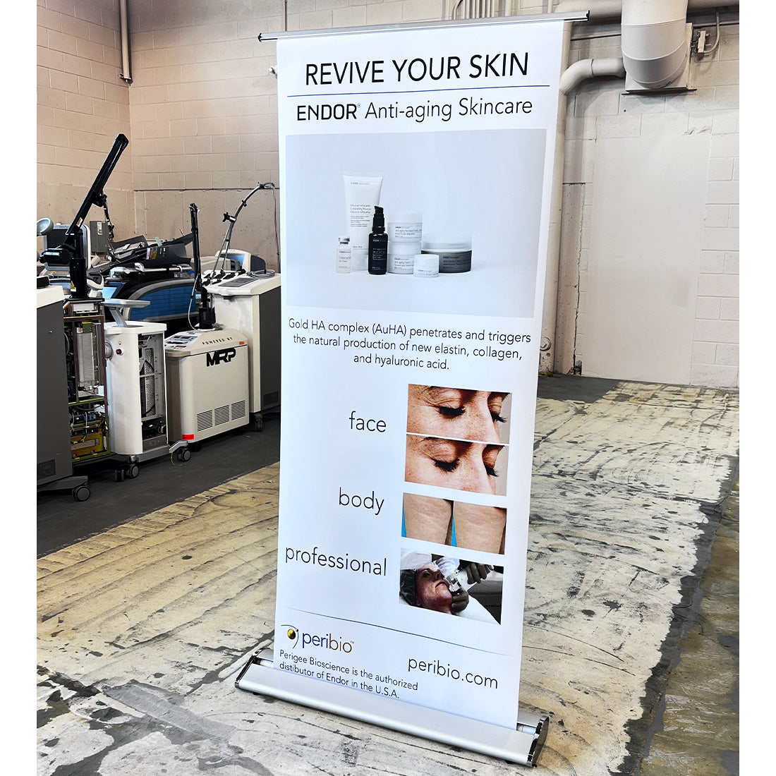 Peribio ENDOR Revive Your Skin Anti-Aging Skincare Marketing Banner 73 x 29.5in