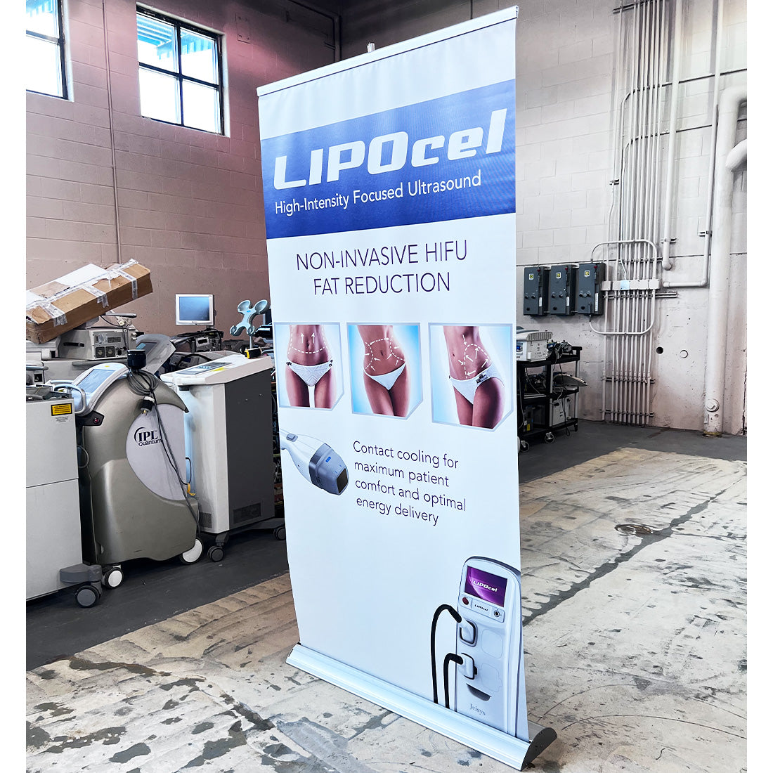 Jeisys LIPOcel High-Intensity Focused Ultrasound Marketing Banner 80in x 38.5in