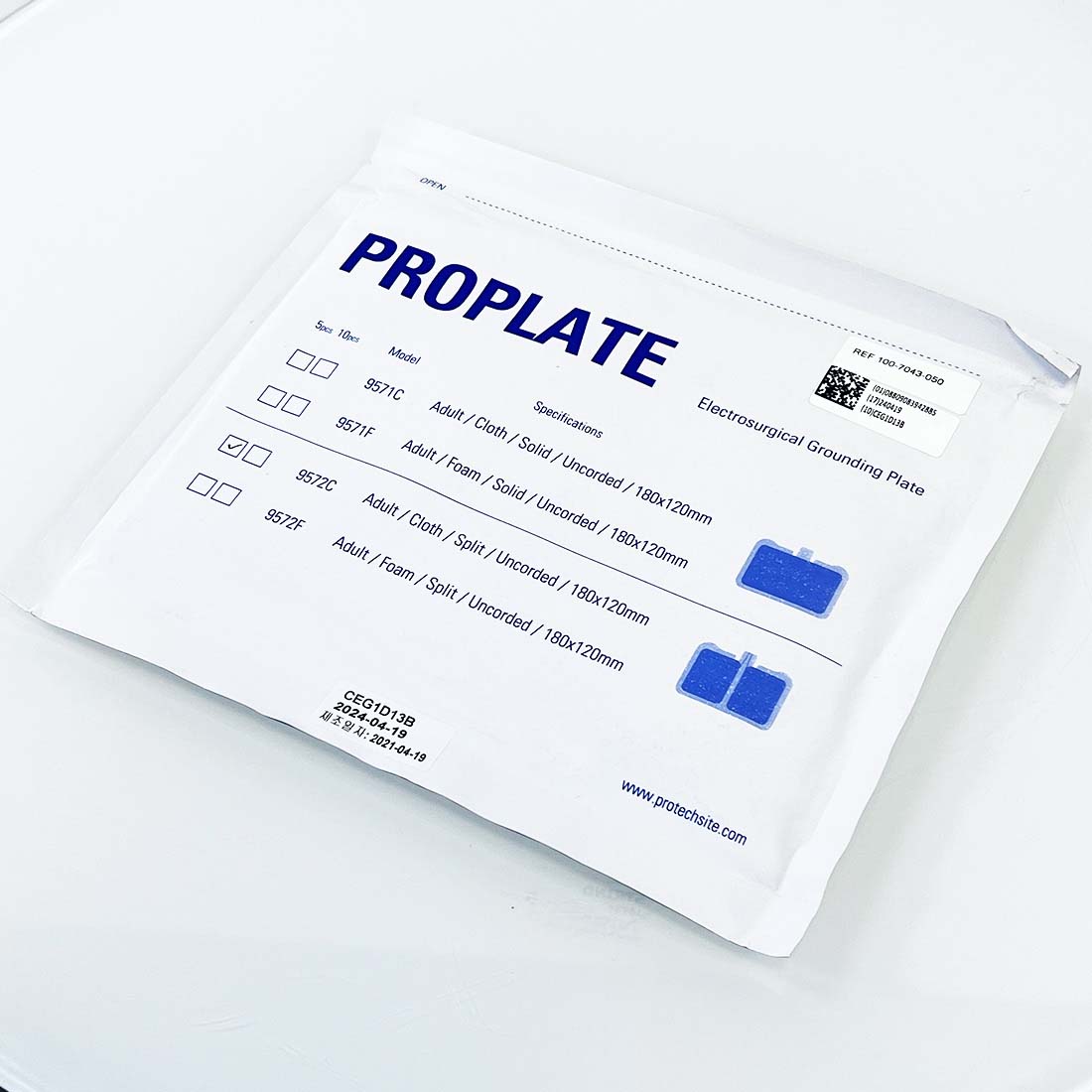 DARWIN PROPLATE Adult/Cloth/Split/Uncorded Electrosurgical Grounding Plate x2Pcs