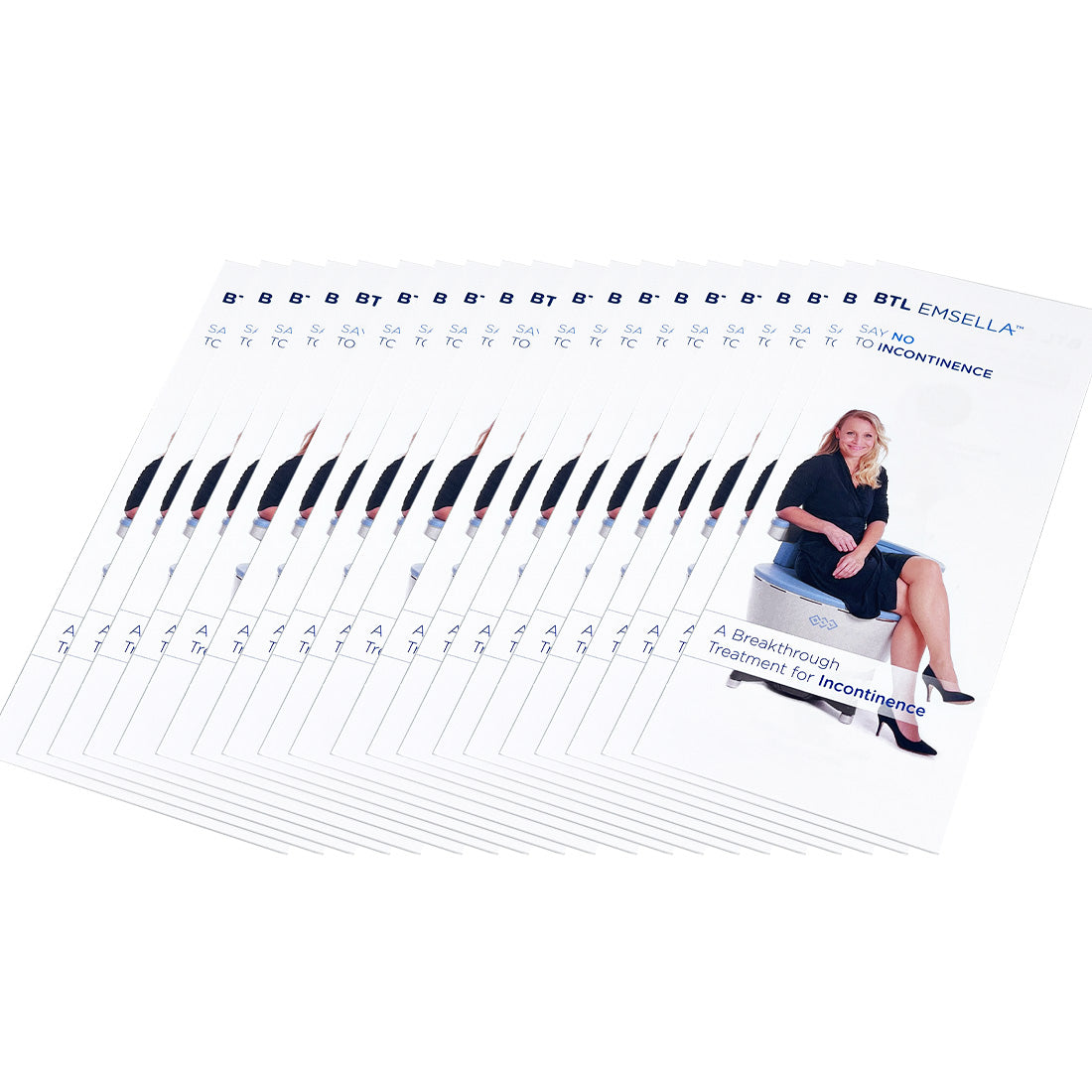 BTL Emsella "SAY NO TO INCONTINENCE" Office Marketing Info Brochure x20 pcs