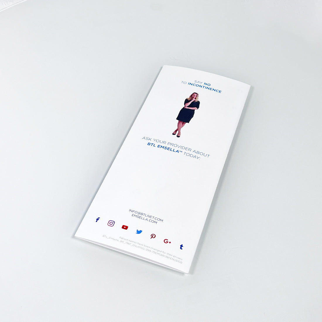 BTL Emsella "SAY NO TO INCONTINENCE" Office Marketing Info Brochure x50 pcs