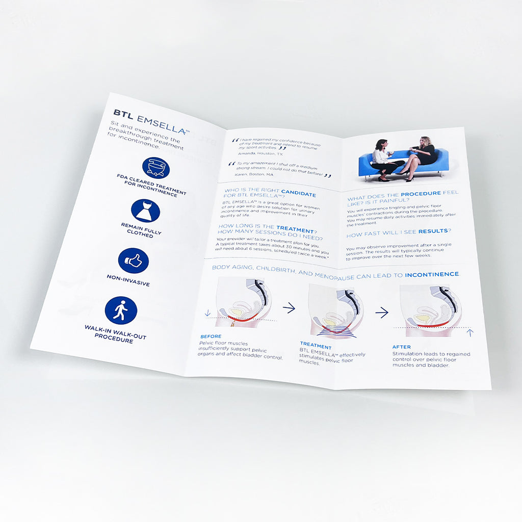 BTL Emsella "SAY NO TO INCONTINENCE" Office Marketing Info Brochure x7 pcs