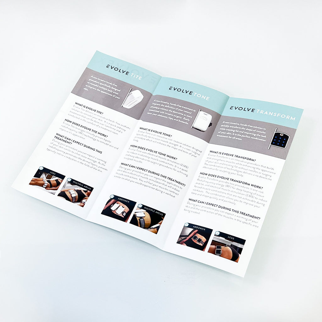 InMode EVOLVE X Body Transforming Treatment Marketing Advertising Brochure x10Pc
