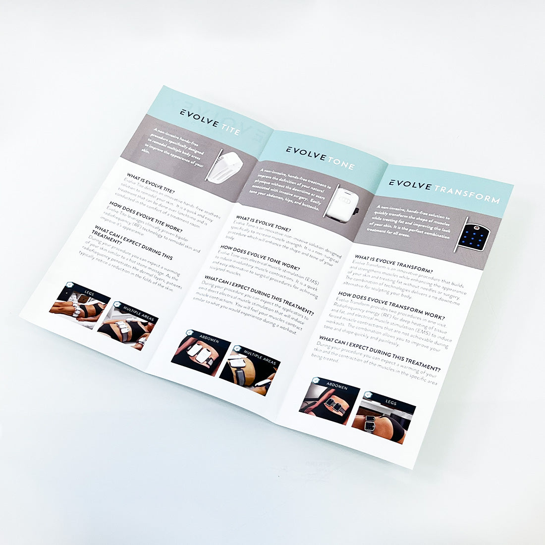 InMode EVOLVE X Body Transforming Treatment Marketing Advertising Brochure x10Pc