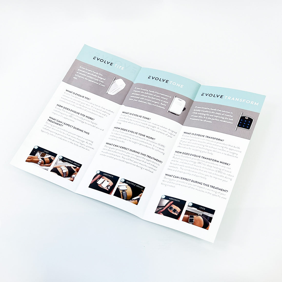 InMode EVOLVE X Body Transforming Treatment Marketing Advertising Brochure x22Pc