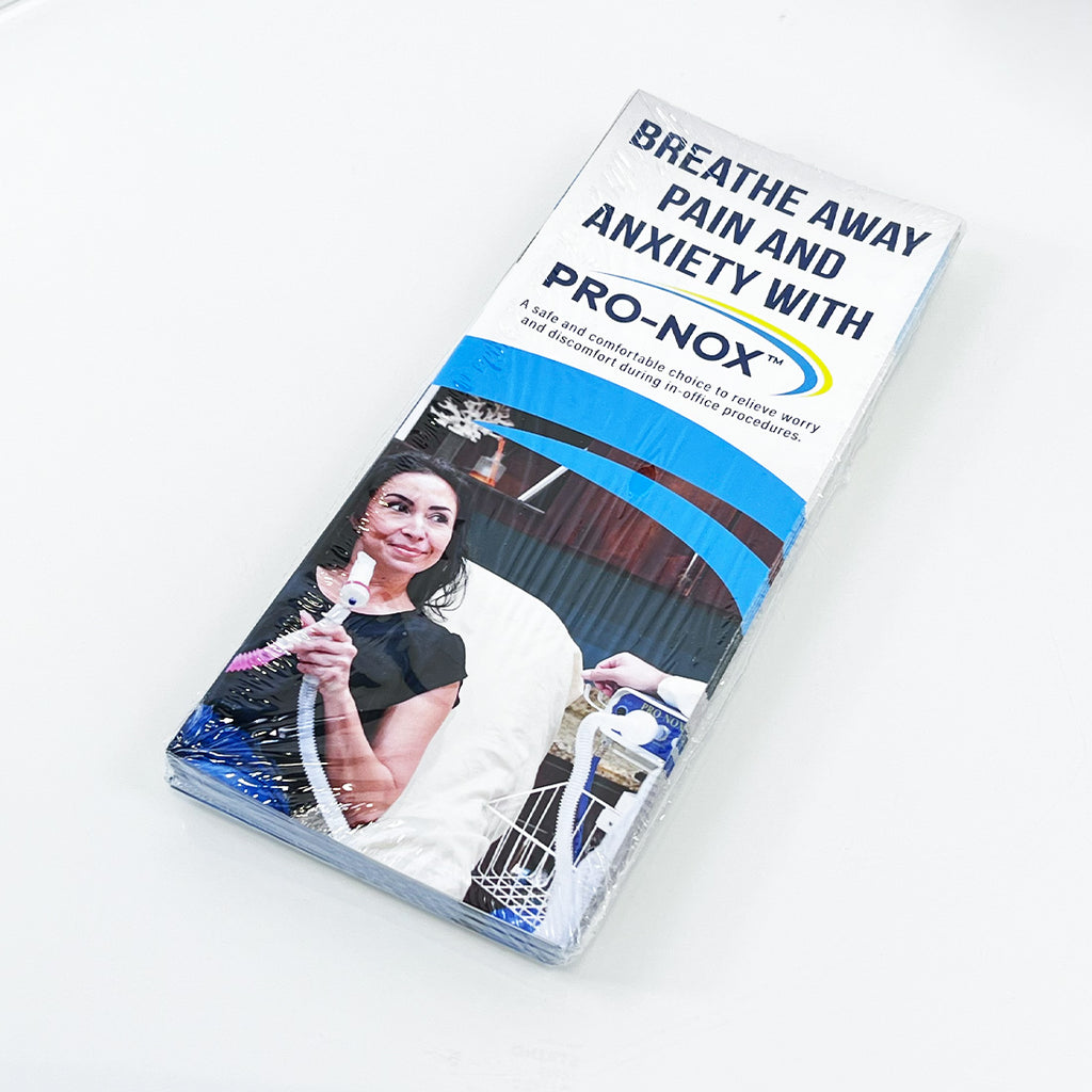 PRO-NOX "Breathe Away Pain & Anxiety" Office Patient Brochure Pamphlet x25 Pcs