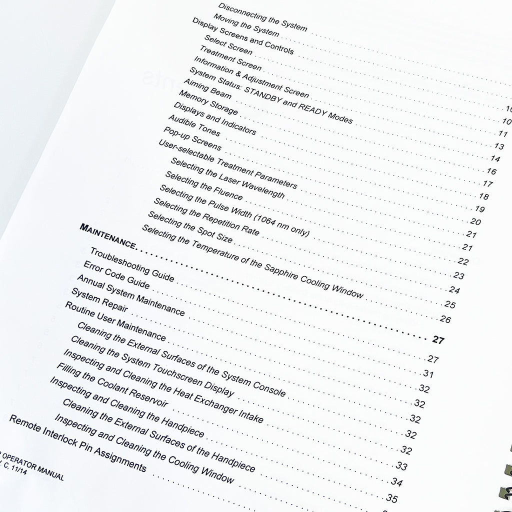 Cutera Excel HR Laser Operator Manual User Operations Guide Booklet D1492