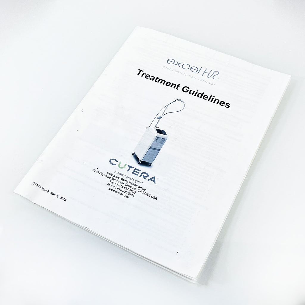 Cutera Excel HR Laser Operator Treatment Guidelines User Manual Parameters D1544