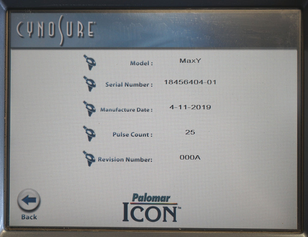 Palomar ICON Laser MaxY Handpiece Fine Hair Removal Pigmented Lesions Max Y HP