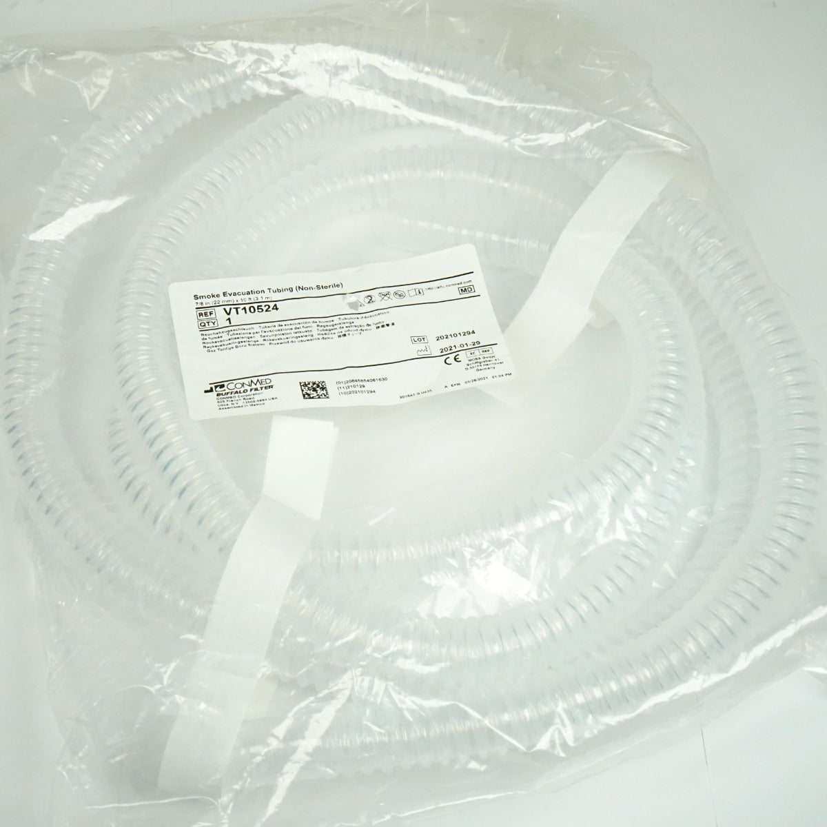 Buffalo Filter Smoke Evacuation Tubing Non-Sterile 7/8" x 10' VT10524 NEW x1Pc