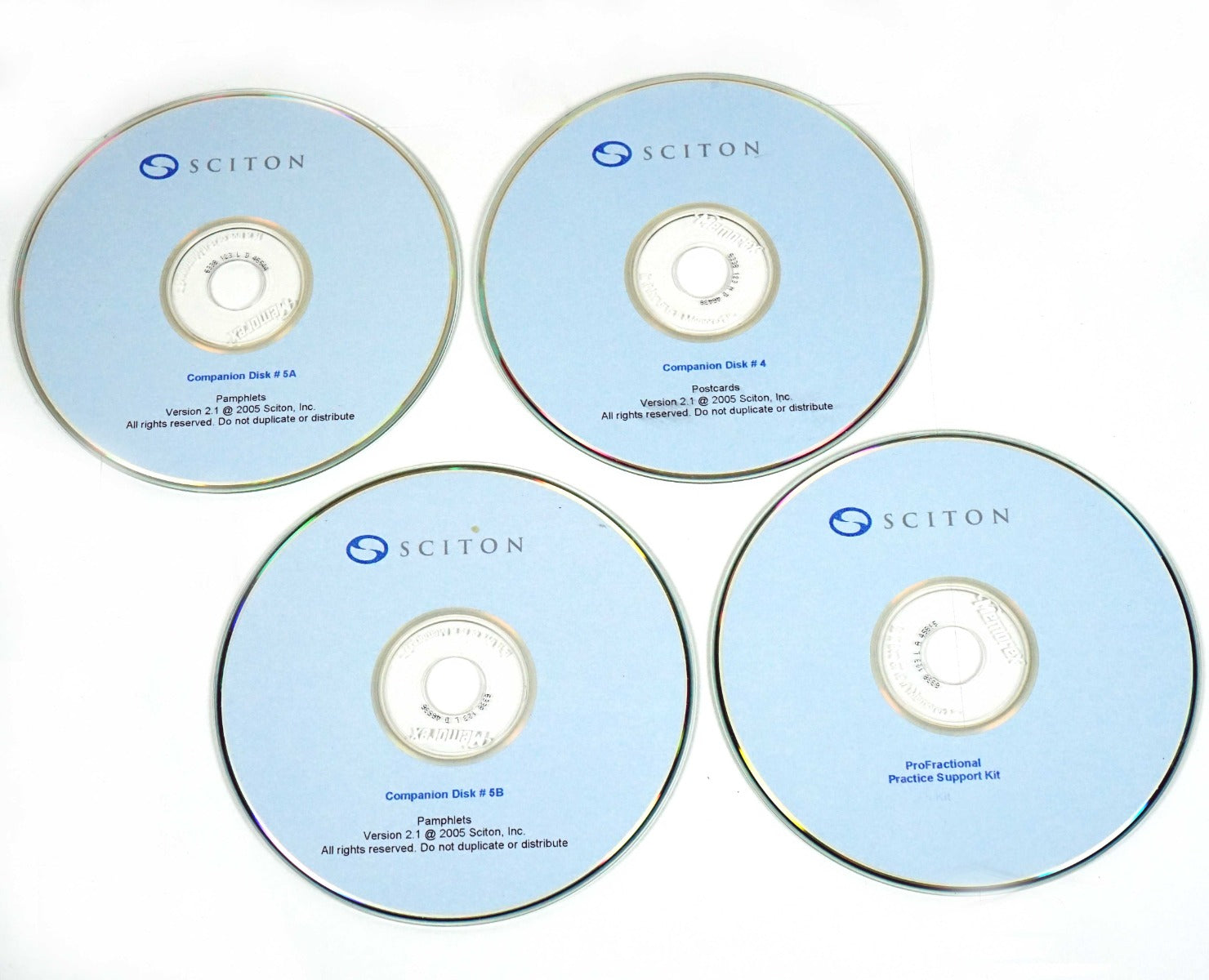 Sciton Profractional Companion Disks 4 5 5B Support Kit CD's Pamphlets Postcards