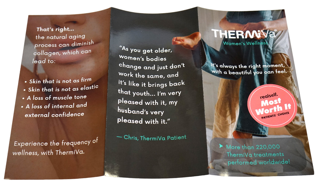 ThermiAesthetics ThermiVA Thermi RF VA Patient Brochure Pamphlet Office x25 Pcs